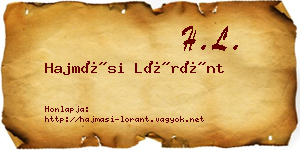 Hajmási Lóránt névjegykártya